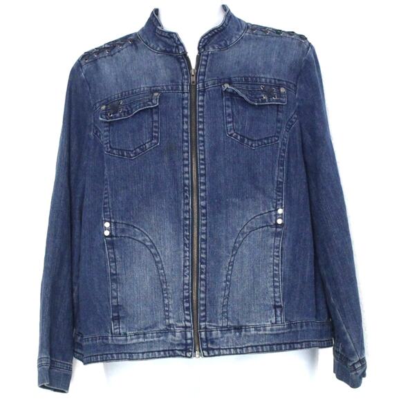 Lane Bryant Full Zip Jean Jacket Size 18/20W Denim - Picture 1 of 5